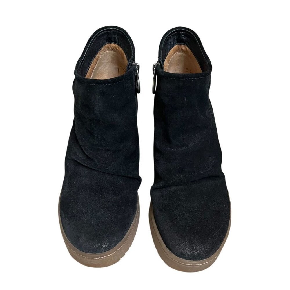 Sofft Siri Aqua Soft Black Suede Wedge Booties Size 8M - Picture 5 of 12
